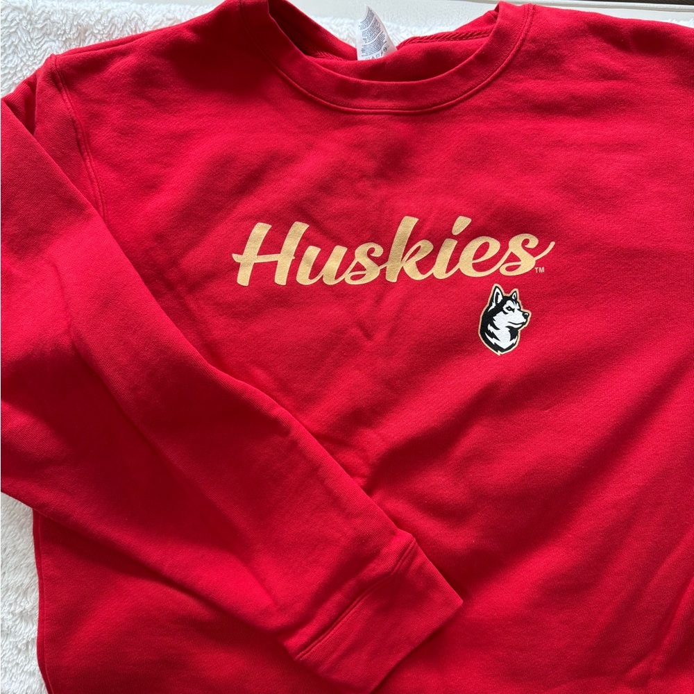 Northeastern University Huskies Red Crewneck Sweatshirt